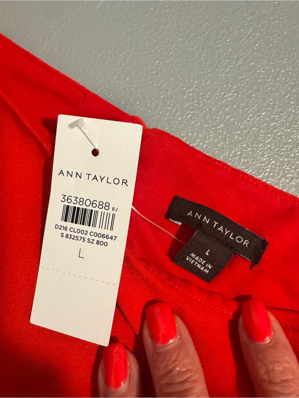 Ann Taylor NWT Classic Red Sleeveless Elastic-Waist Dress L - Picture 10 of 12